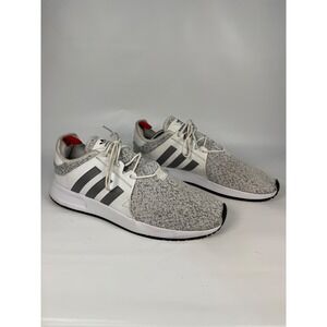 Adidas X PLR Athletic Shoes Mens 11 Speckled Knit White Gray Casual Sneakers